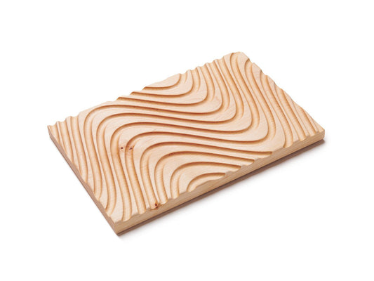 Crafted from sustainable & locally sourced Maple hardwood, these cutting boards completely support the bread, but have deep grooves to catch crumbs.